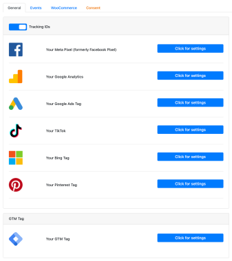 PixelYourSite Pro v11.0.1专业版 跟踪所有内容：Meta Pixel（以前称为 Facebook Pixel）、Facebook Conversion API （CAPI）、Google Analytics、Google Ads营销、Pinterest、Bing、带有 API 的 TikTok 标签