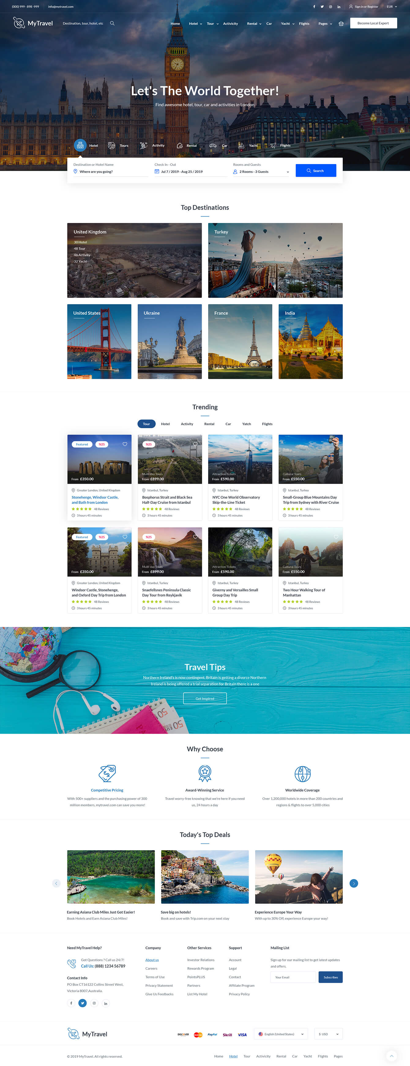 MyTravel v1.0.22-旅游和酒店预订WooCommerce主题 旅游行业独立站Wordpress主题-1