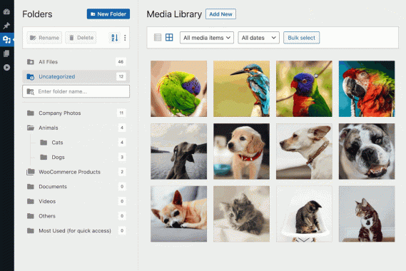 FileBird v6.4.2媒体库文件夹WordPress插件 WooCommerce跨境电商市场独立站媒体文件管理工具