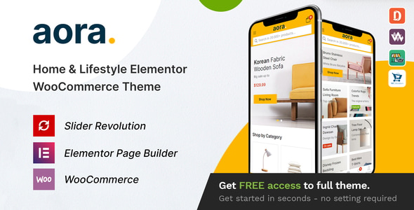 Aora v1.3.3 - 家居和生活方式 家具商店独立站模板WordPress Elementor WooCommerce主题 家居产品行业跨境电商