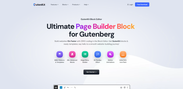 GutenKit Blocks Pro v2.1.4 古腾堡页面生成器块 构建器插件 拖放主题模板编辑器页面生成器 wp响应式主题模板编辑生成器 公司主题模板外贸跨境电商模板编辑工具